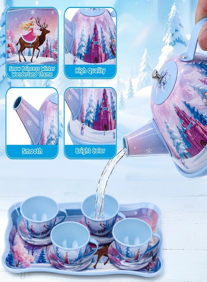 PRE-WORLD Tea Party Sets for Toddlers 3-5,PRE-WORLD Princess Tea Time Toy with Tray, Teapot, Tea Cups, Cream Pitcher, Sugar Bowl, Coasters, Plates，Kids Kitchen Pretend Play for Girls Boys Age 3 4 5 6 - Image 5